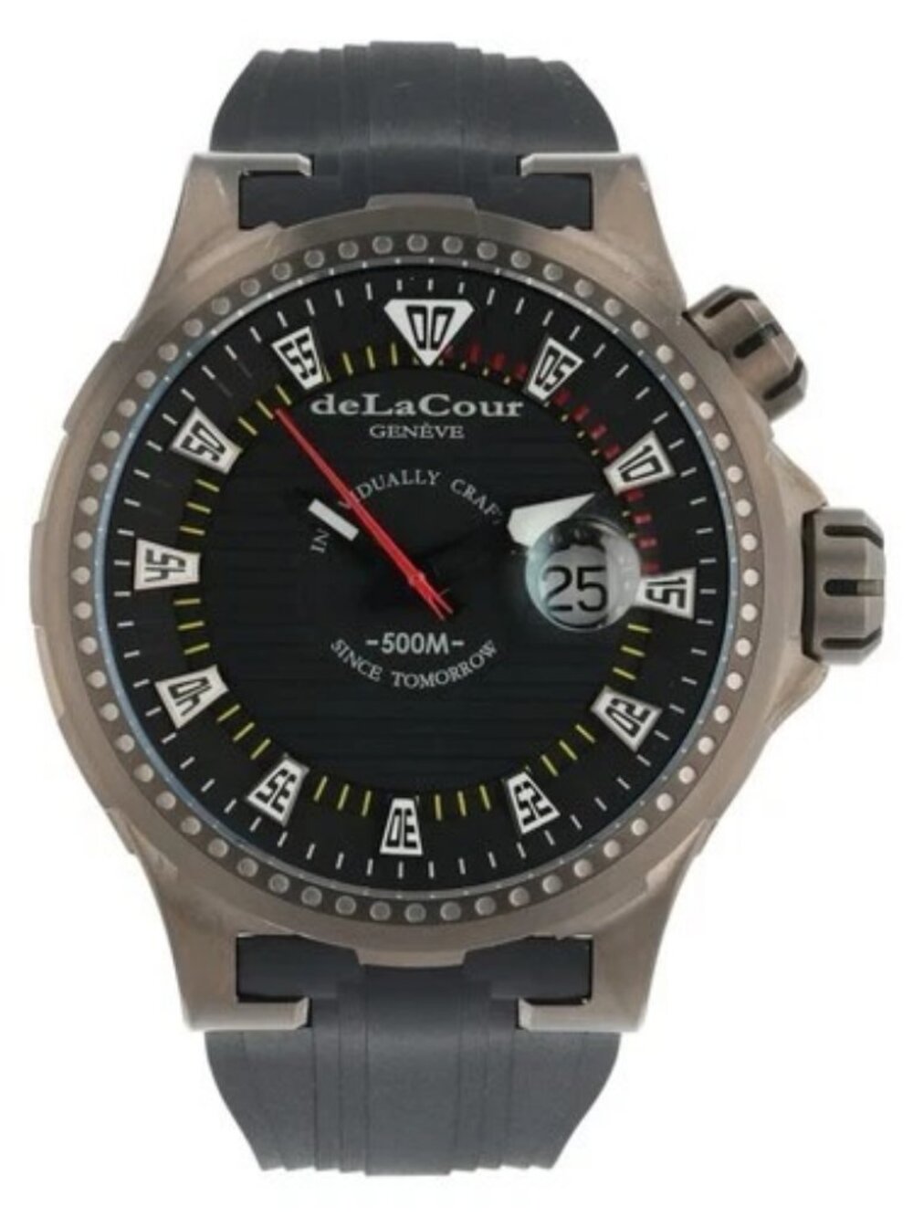 DeLaCour Promess Titanium Black Dial 48mm Automatic Movement Mens Watch 600049